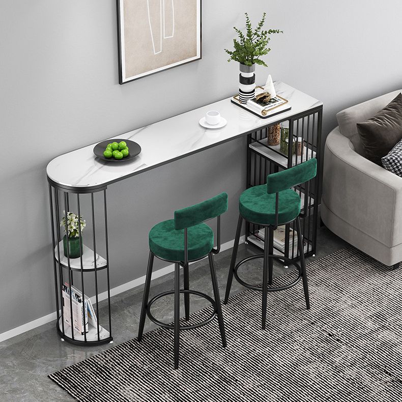 Free Form Pub Table Bar Height Glam Stone Bar Table for Small Places