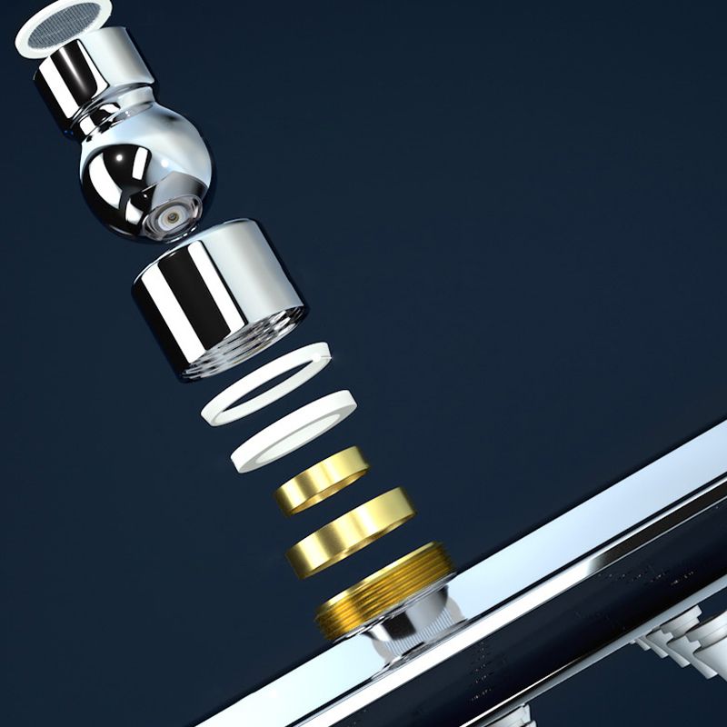 Contemporary Fixed Shower Head with Shower Arm Rain Fall Wall-Mount Showerhead