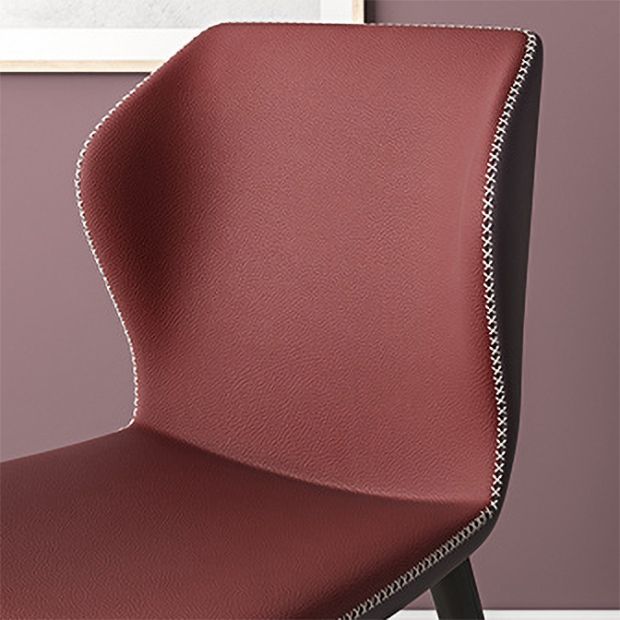 Sillas de comedor de cuero de estilo contemporáneo Wingback que cena la silla sin brazos para uso doméstico