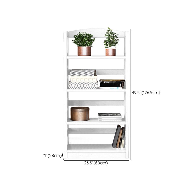 Contemporary Standard Bookshelf Wooden Open Back Bookcase with Shelves