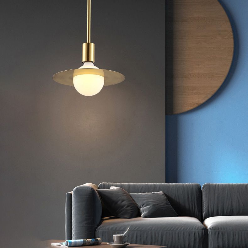 Metal Planet Pendant Light Kit Minimalist Style Pendant Lighting Fixture in Coppery