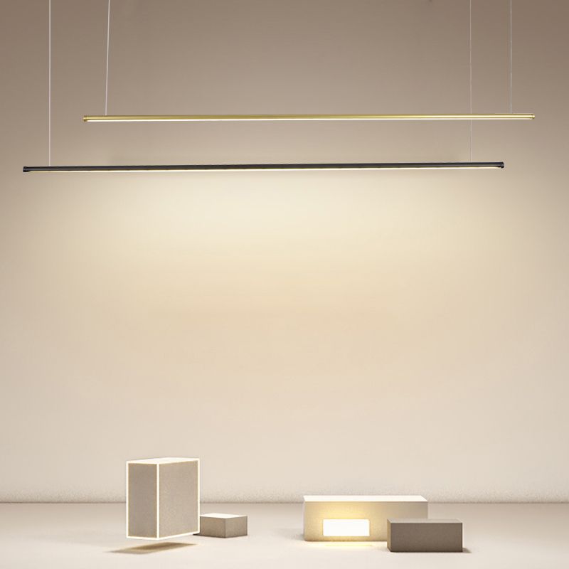 1 lustre de l'île linéaire légère lustre en métal contemporain
