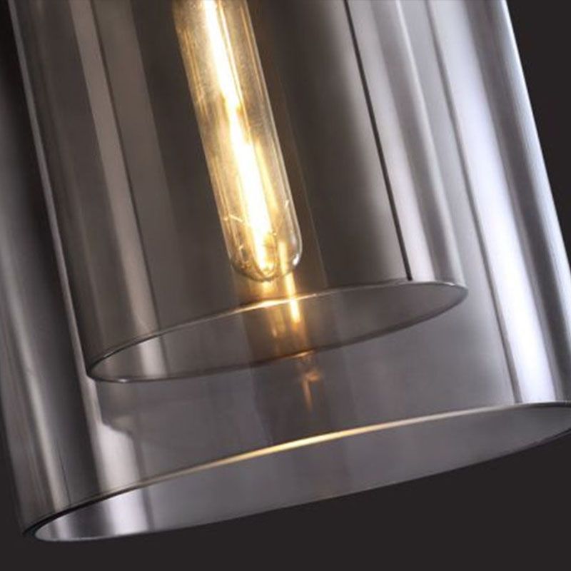 1 Glühbirnenschlafzimmer Hanging Lampe postmoderne Deckenleuchte mit doppelter Cloche -Glasschatten
