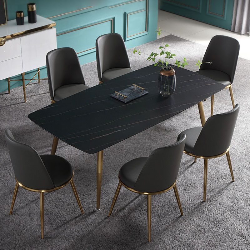 Rectangle Stone Top Dining Table Contemporary Dining Table with 4 Legs