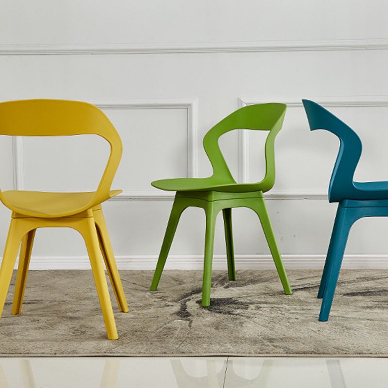 Ensemble de chaises de salle à manger en plastique, chaise d'appoint pour la maison scandinave, intérieur, dossier ouvert