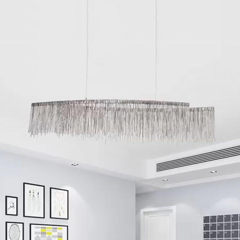 Modernismo LED Lampella a soffitto ciondolo a goccia lineare con tonalità in alluminio per soggiorno