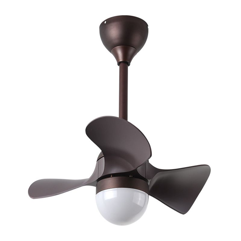 Moderne Dome Shade Lüfter Leuchte Acrylschlafzimmer LED SEMI Flush Mount mit 3 kurzen Klingen in Weiß/Kaffee, 23 "W.