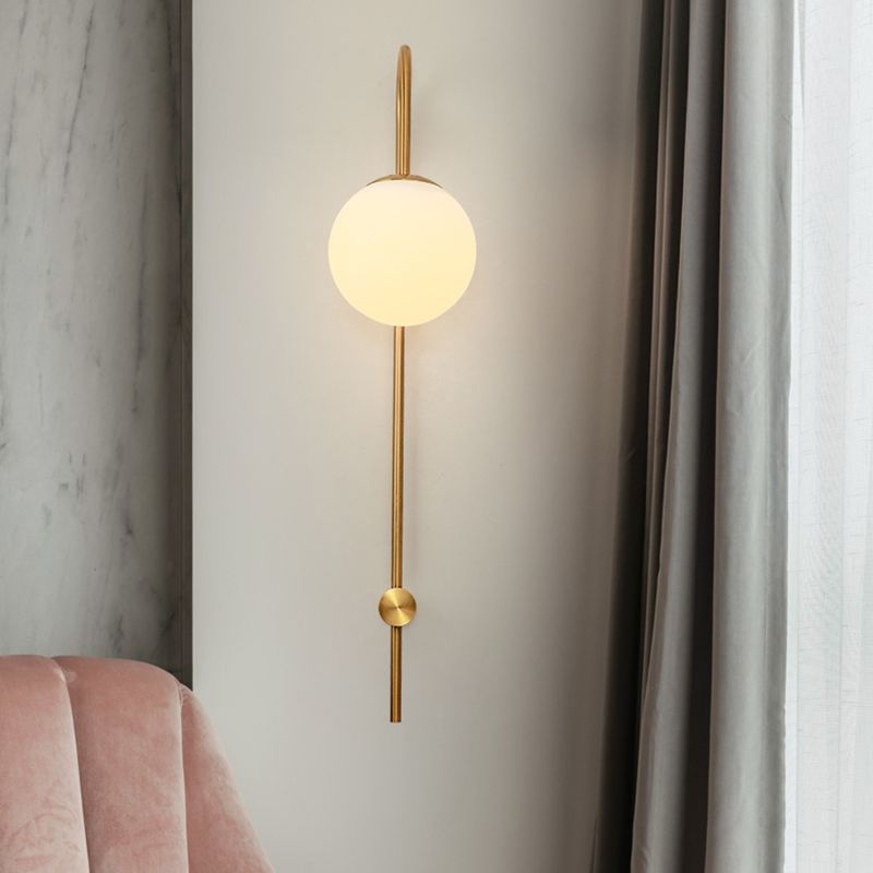 Lámpara de luz de dorado Lámpara de pared moderna de 1 luces con sombra de hierba