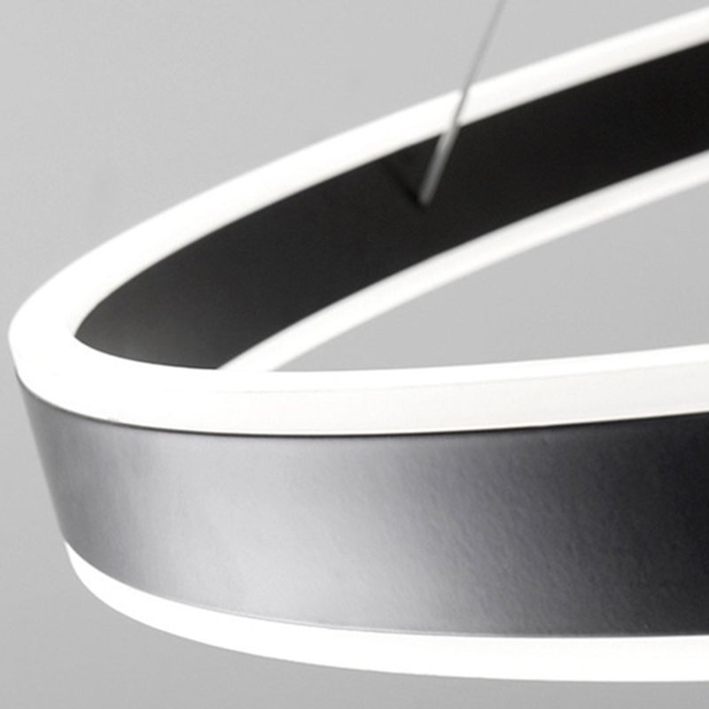 23.6"+31.5"+39.3" Diameter 3-Tiered LED Chandelier Aluminum Ring-shaped Pendant Lighting Fixtures for Office Meeting Room