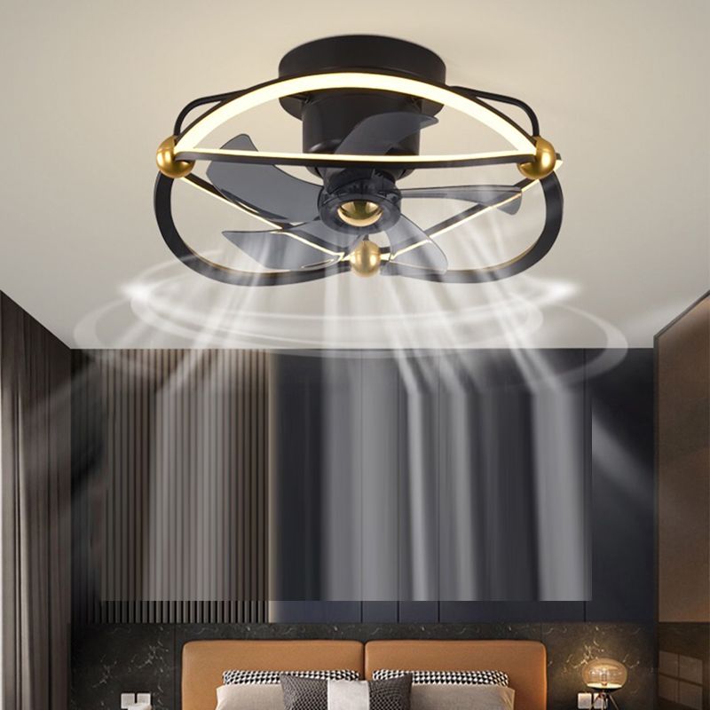 Lampe à fans rotatif à 360 degrés à 360 degrés Minimaliste Metal Bedroom Semi Flush Mount Light Light
