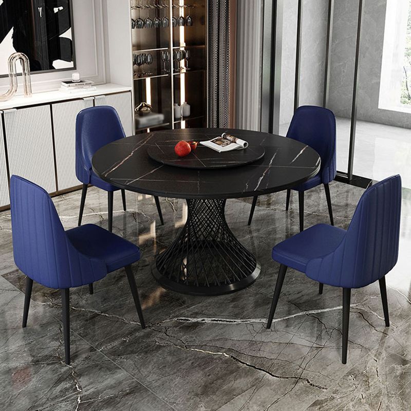 Traditional Luxury Round Stone Dining Table Pedestal Casual Dining Table