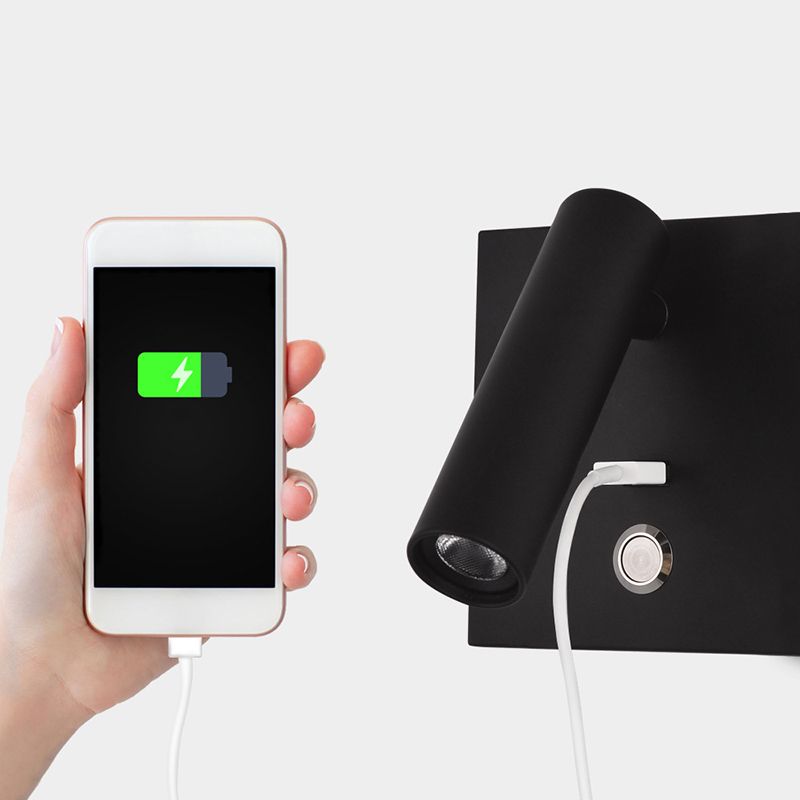 Lampe à applique à LED de base en métal carré 4.3 "H MINI MINI MINI MINI MONTRE LECTURE POUR LA CHAMBRE