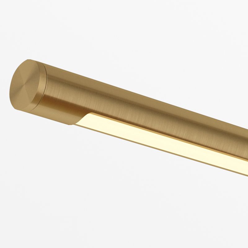 1-Light Linear Shade Wall Sconce Post-Modern Style Mirror Wall Lighting in Brass