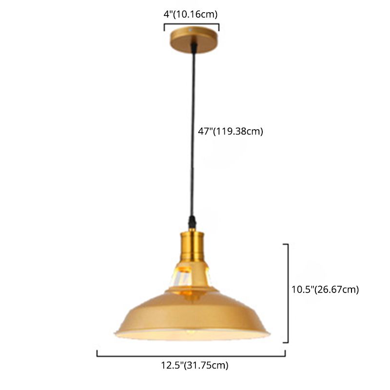 1 Light Geometric Hanging Ceiling Lights Industrial Style Metal Pendant Light Fixtures for Restaurant