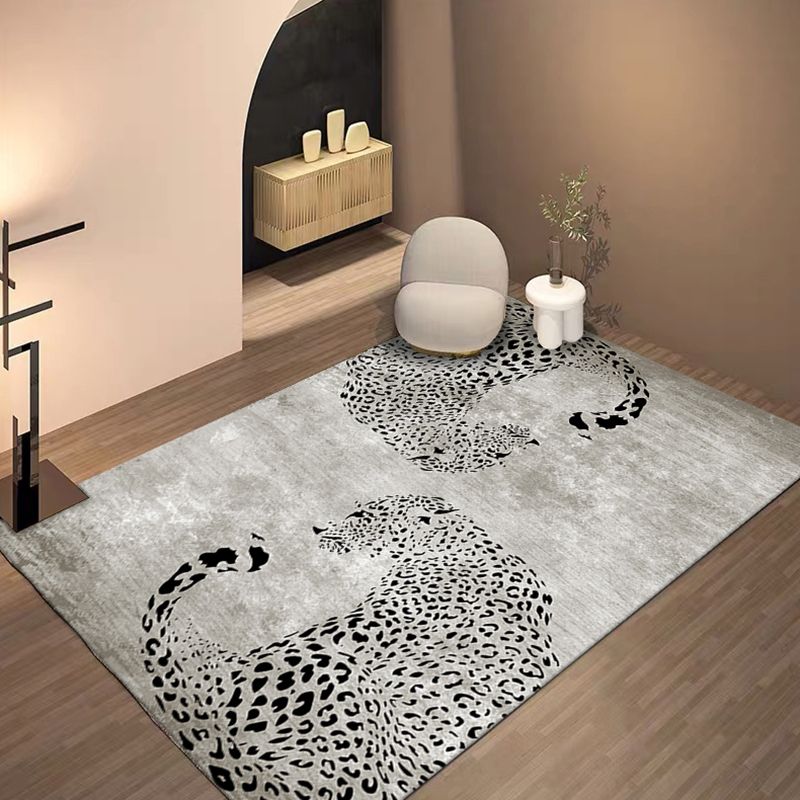 Funky Leopard Pattern Area Rug Modern Individuality Carpet Non-Slip Backing Rug for Home Decoration