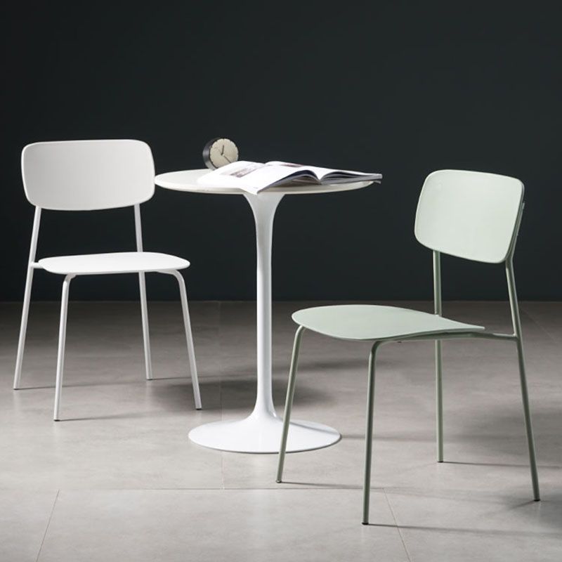 Silla de cocina contemporánea que cena sillas laterales sin brazos con patas de metal