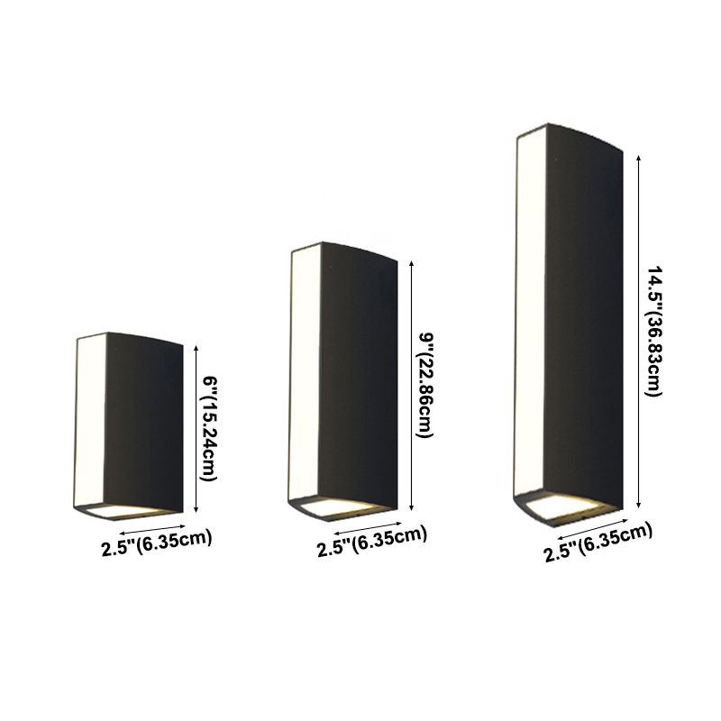 Modern Wall Sconce 1 illuminazione nero in alluminio nero illuminazione montata per giardino