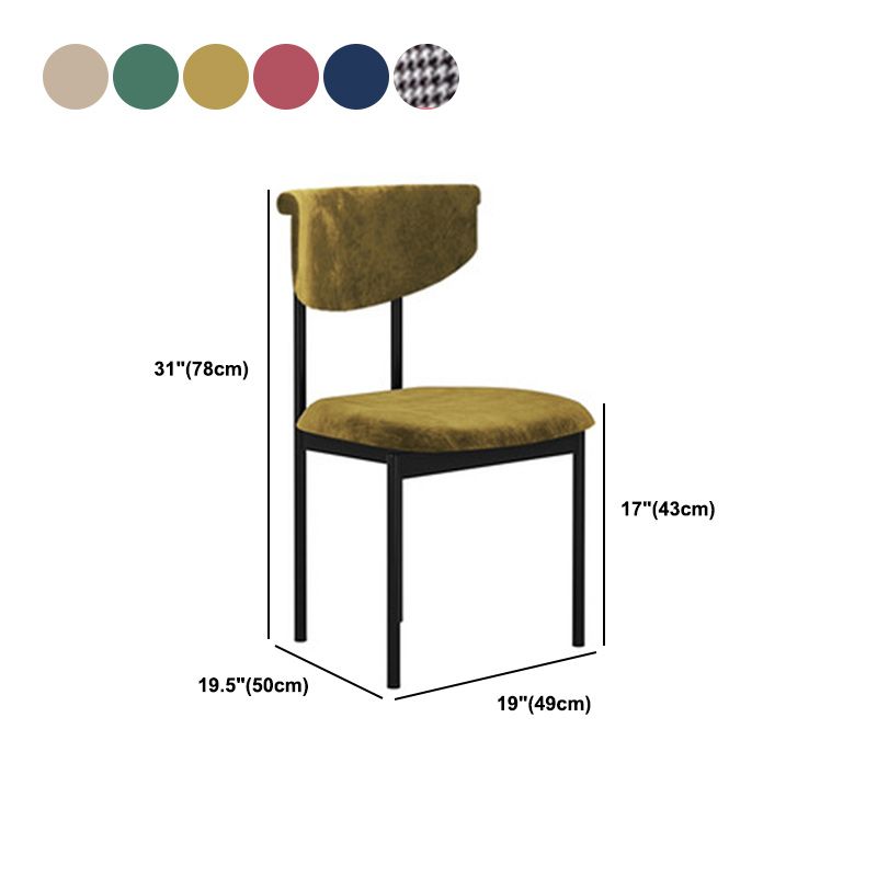 Fabric Open Back Dining Chairs Contemporary Armless Side Chair