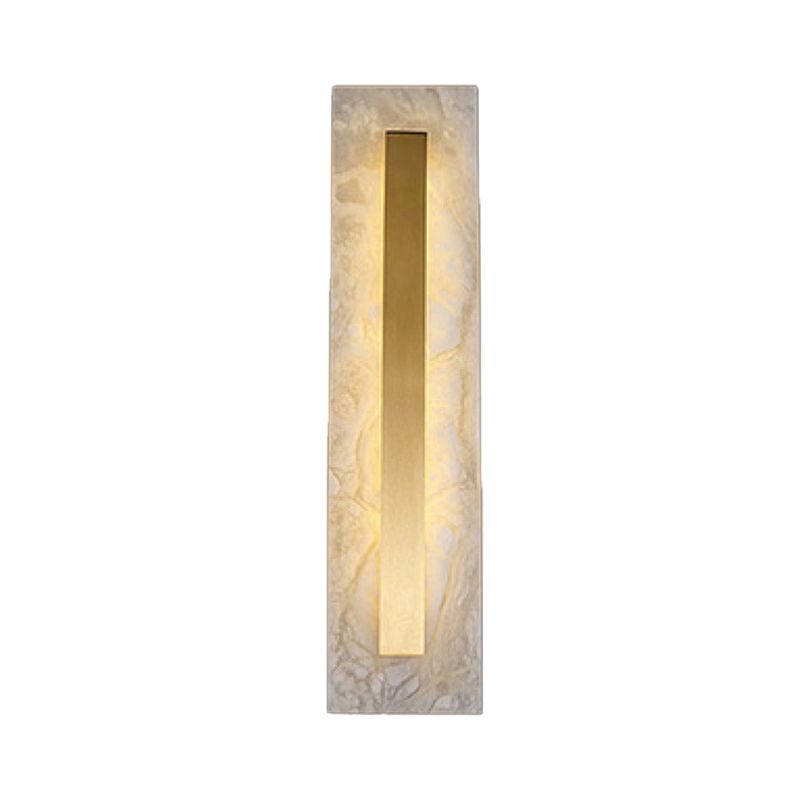 Geometric Post Modern Wall Mount in Gold Brass & Marble Wall Sconce