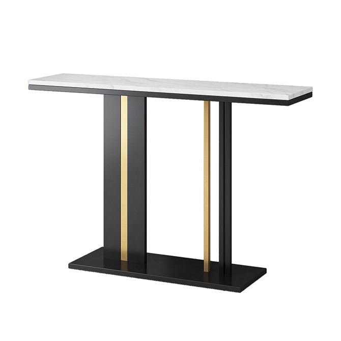 Modern Stone Console Table 1 Shelf 31.5" Tall End Table for Hall