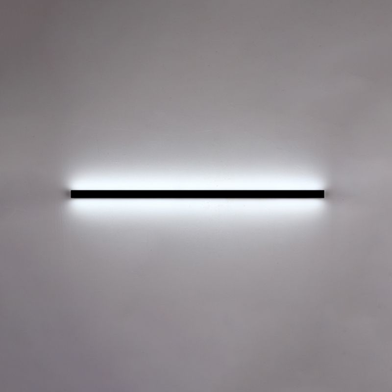 Moderner einfacher Stil Linearer Schatten Wandleuchten Metal 1 Leichte Leuchten im schwarzen Finish