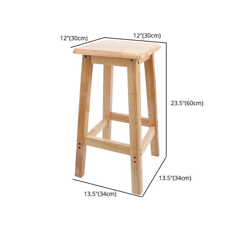 Taburete de bar sin respaldo moderno sin brazos de madera para el hogar con asiento y pedal de madera