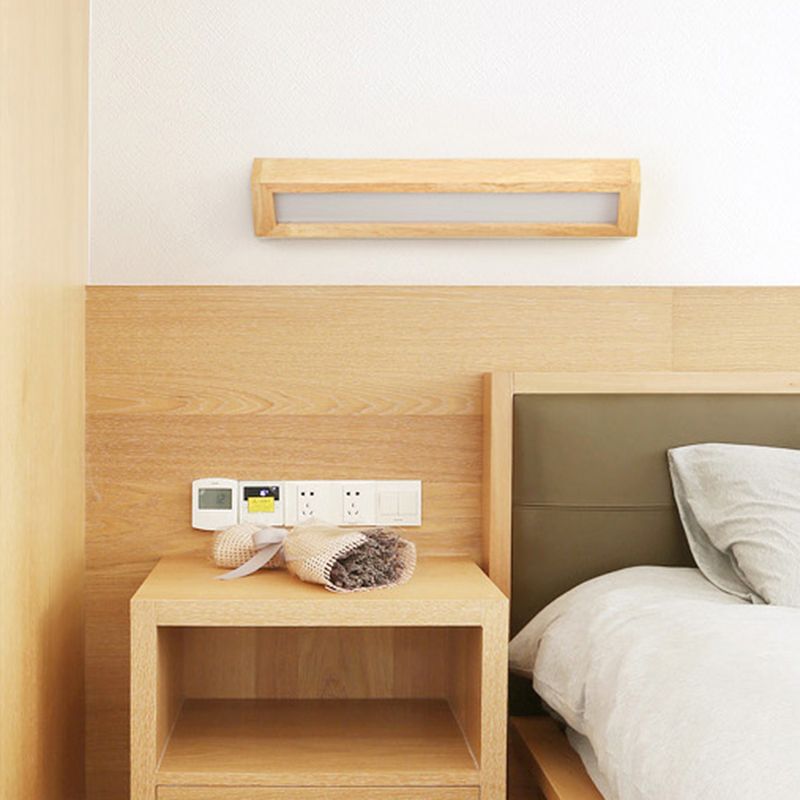 Moderne Stil Leuchte Rechteck Form Holz 1-Licht-Wandhalterlicht Licht