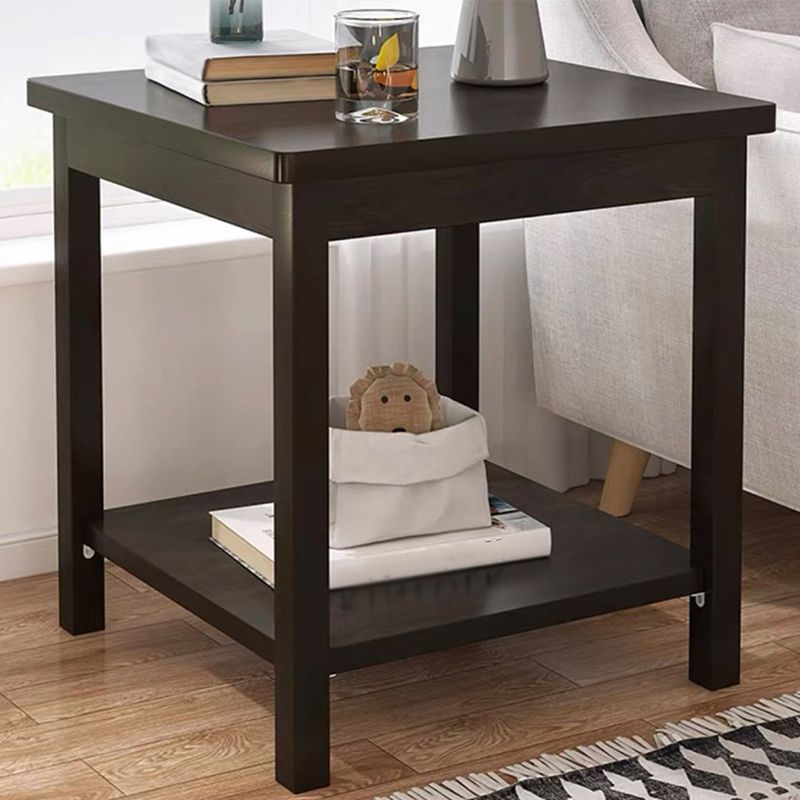 Modern Style Cocktail Table Artificial Wood Black/wood Color Square Coffee Table