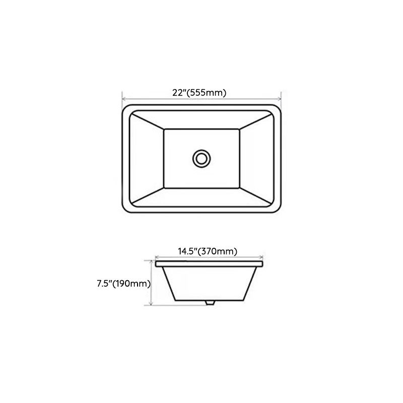 Rectangular Bathroom Sink Porcelain Modern Bathroom Sink(Not Included Faucets)