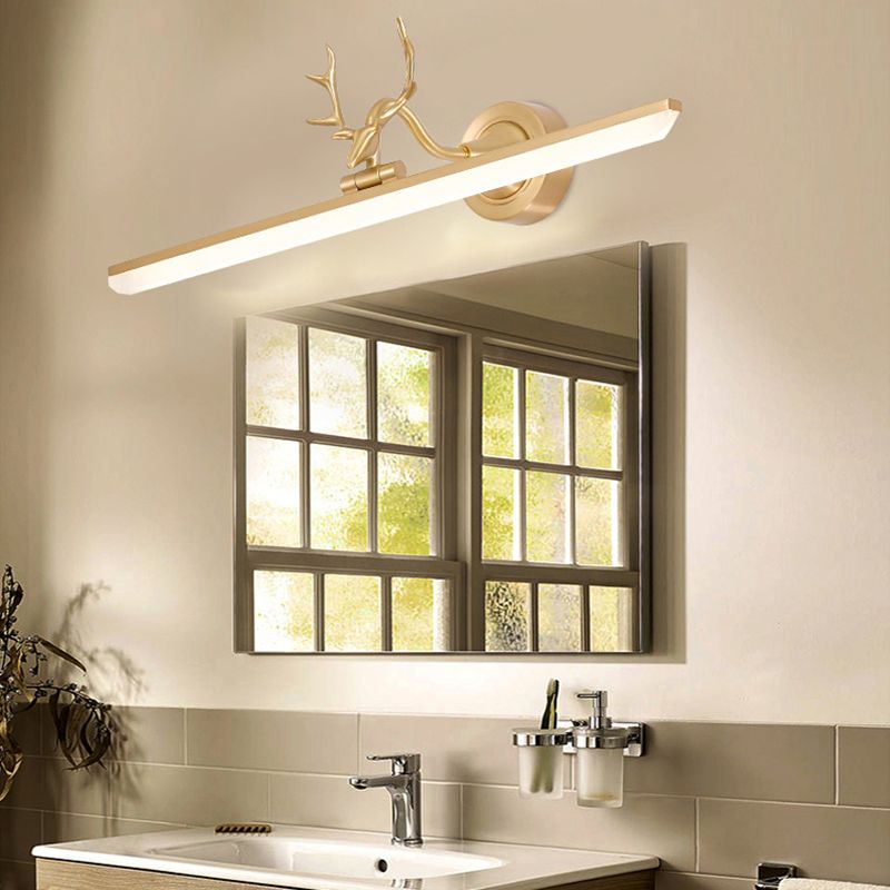 Linear Shape Modern Style Vanity Light Metal 1-Light LED Mirror Light for Bathroom