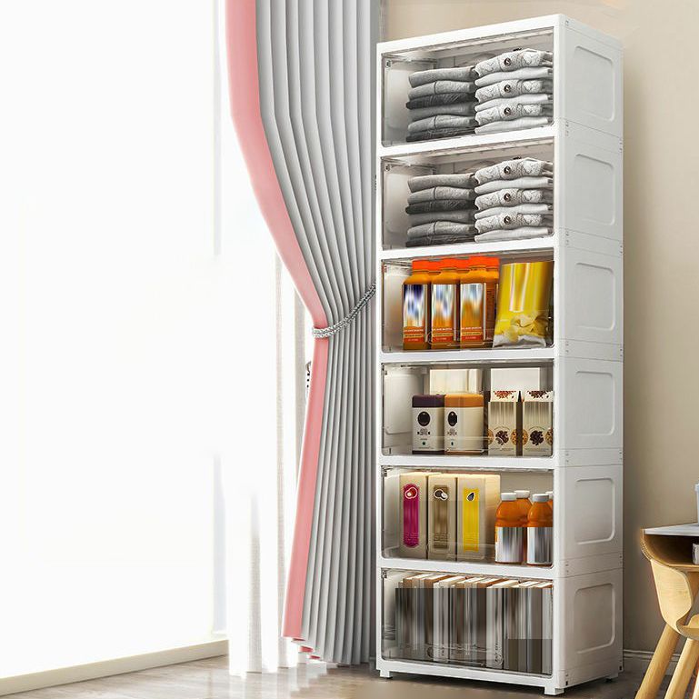 5-Door Storage Cabinet Contemporary Plastic Wardrobe Armoire