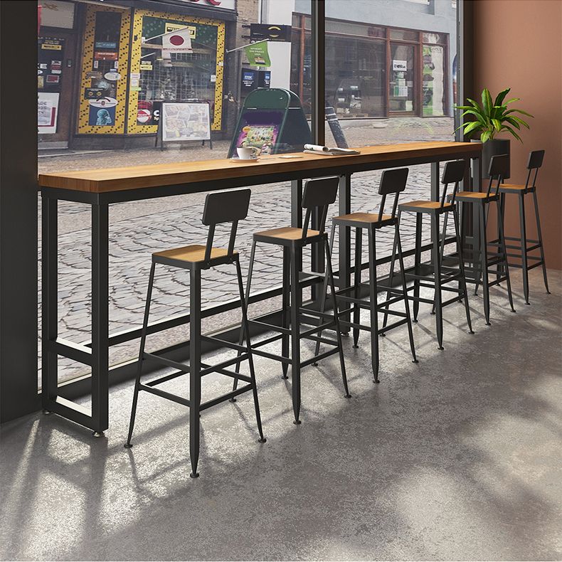 Pine Wood Bar Dining Table Modern Rectangle Bar Table for Milk Tea Shop Cafe