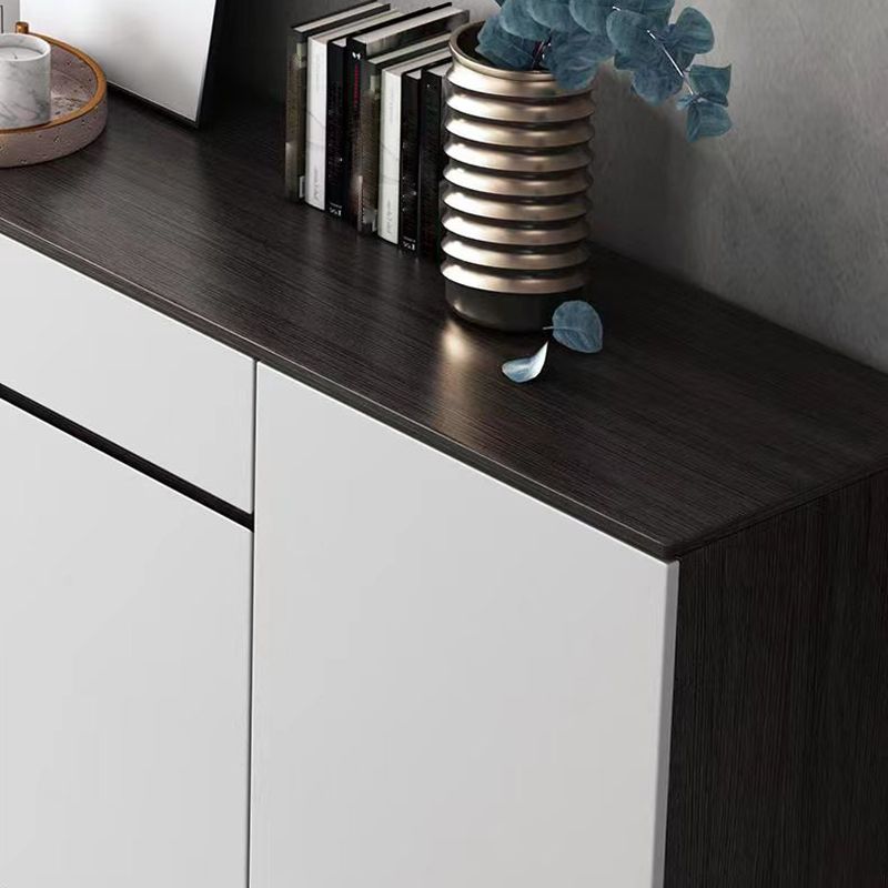 Modern Style Sintered Stone Top Storage Sideboard Cabinet in White