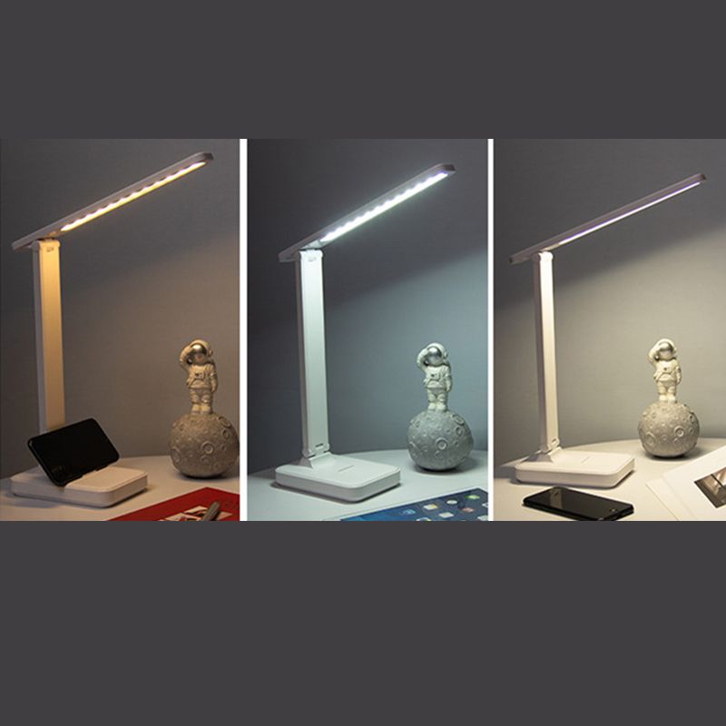 Lampada da tavolo a LED dimmerabile moderna in stile minimalista Lampada da tavolo in plastica a 1 luce per studio