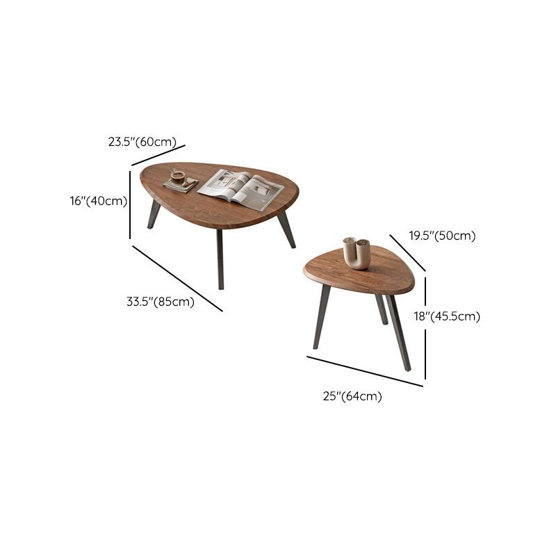 3 Legs Coffee Table Wood Geometric Coffee Coffee or End Table