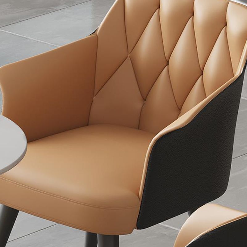 Modern Kitchen Dining Side Chair Faux Leather Upholstered Arm Chair