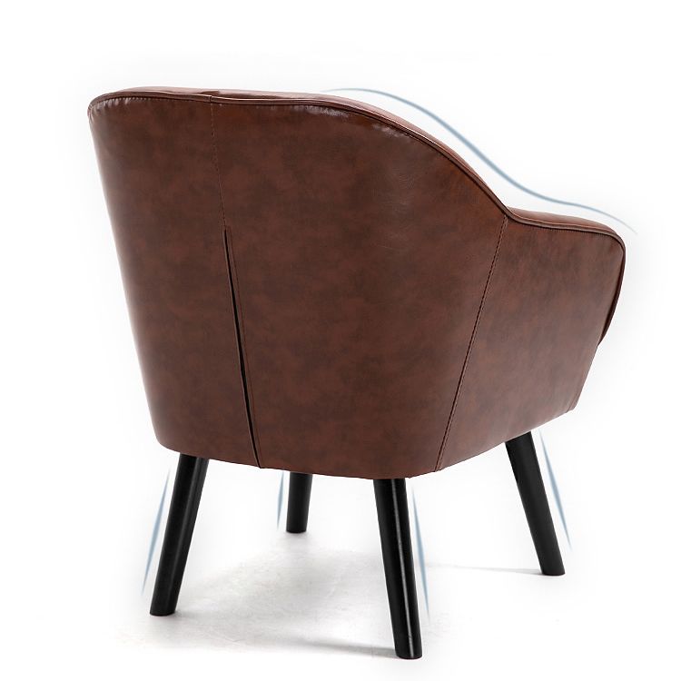Contemporary Style Upholstered Arm Chair Solid Back Dining Side Chairs for Home Use