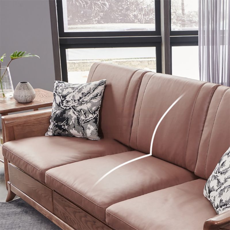 Country/Farmhouse Dark Brown Cushions Flared Arm Living Room Seating