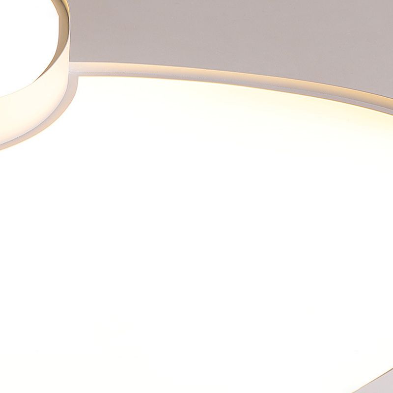 2/3-Light White Modernism Flush Mount Lighting LED Statement Ceiling Light for Foyer