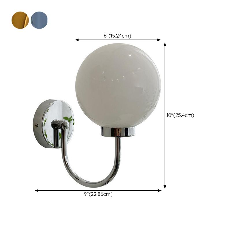 Nordic Vanity Light Creative Glass Ball Shade Wall Light Sconce for Washroom