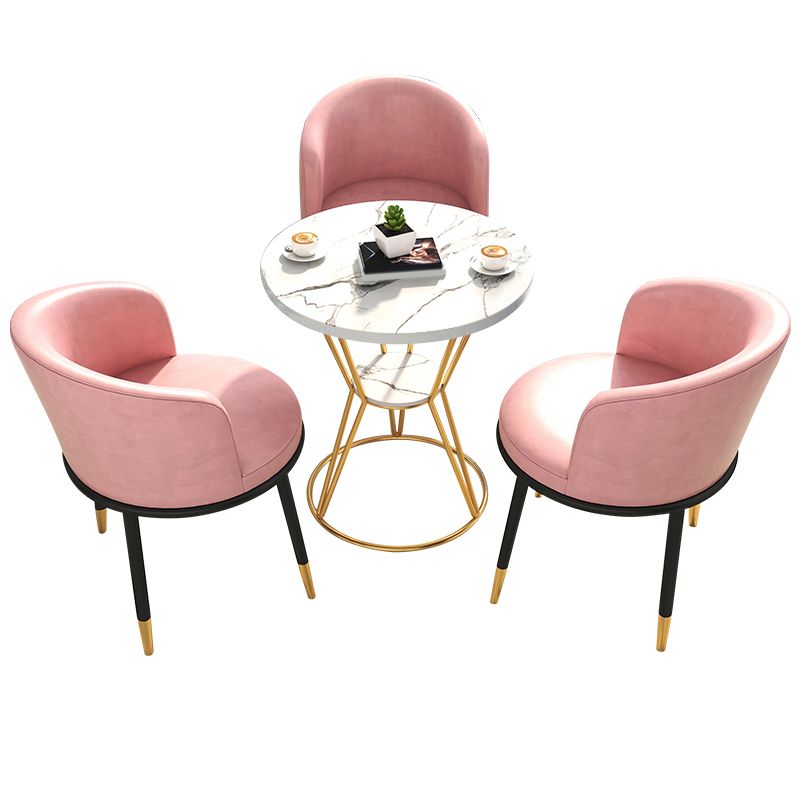 White Stone Top Dining Table Set 1/2/4 Pieces Modern Dinette Set