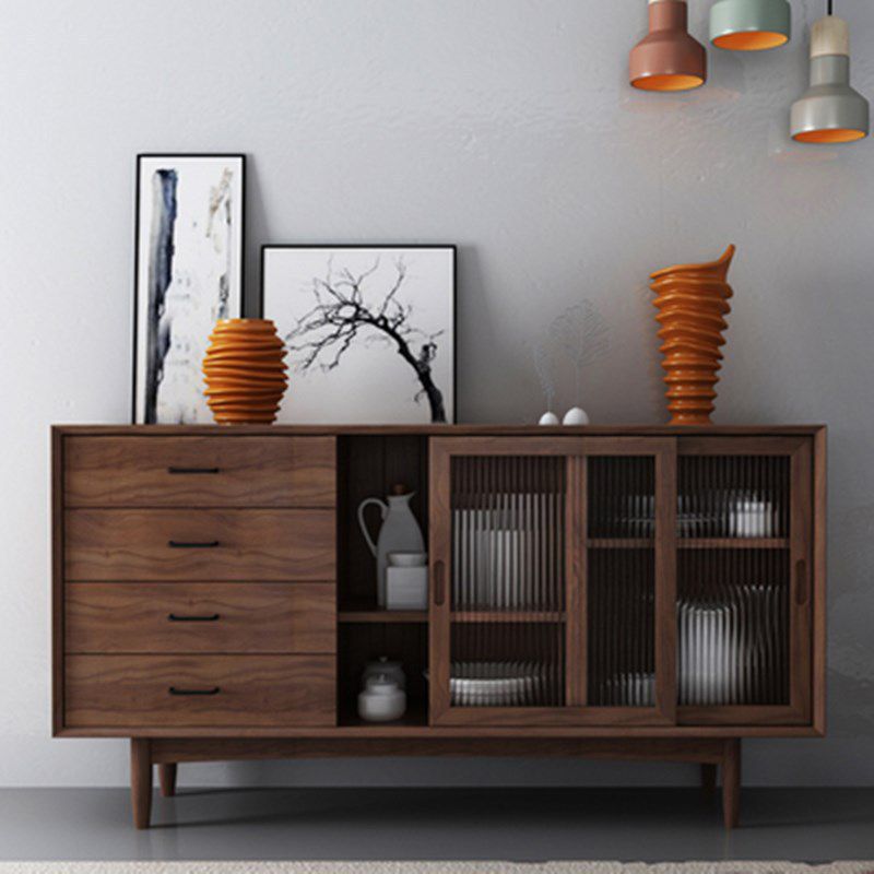 Modern Rectangle Cabinet Sliding Door Side Cabinet with Drawer