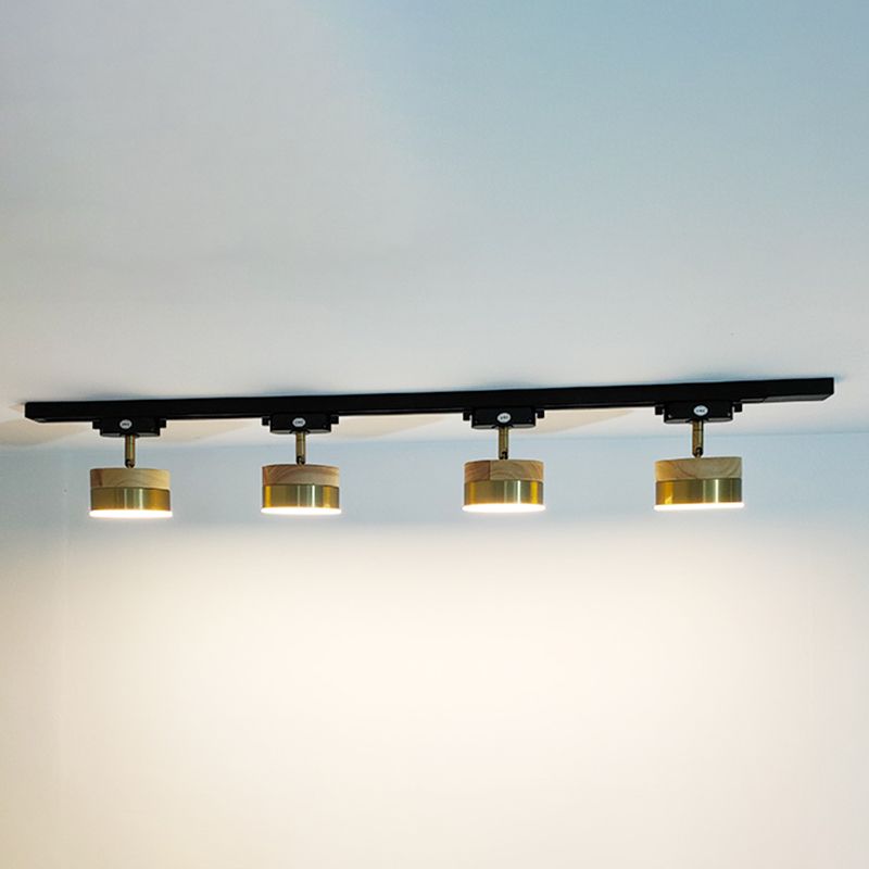 Wood Circular Semi Flush Mount Light Minimalist LED Semi Flush Mount Light Fixture