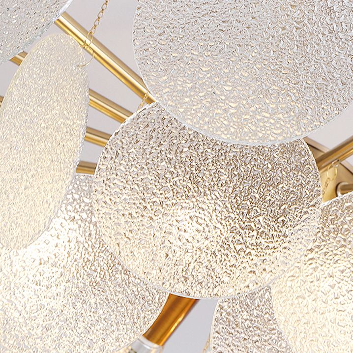 Contemporary Style Geometry Pendant Lights Glass Hanging Chandeliers in Gold