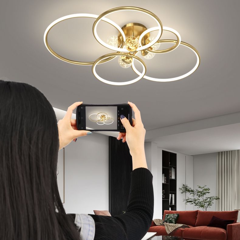LED Ceiling Light Fixture Flush Mount Ligh Glass Light Ringed Light Indoor Room Light