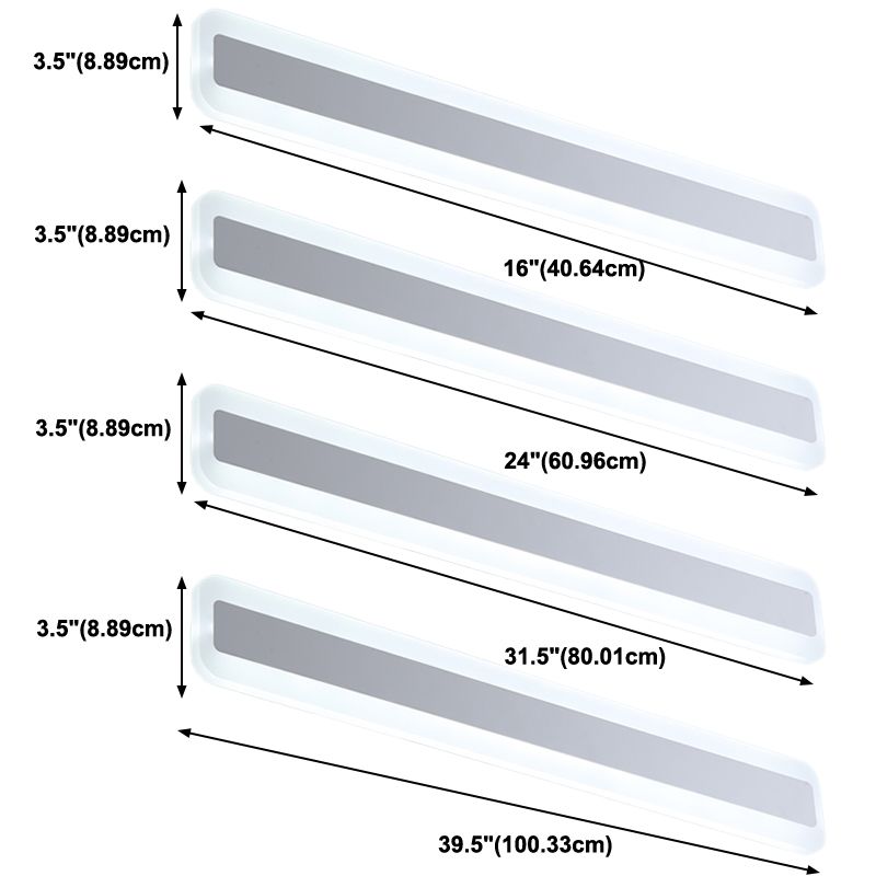 Strip Shape Wall Light Modern Style Metal 1 Light Sconce Light for Shower Room