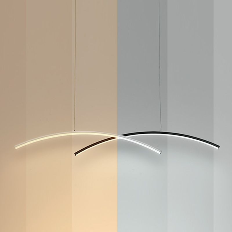 Contemporary Style Linear Shape Island Lights Metal 2 Light Island Light Fixtures