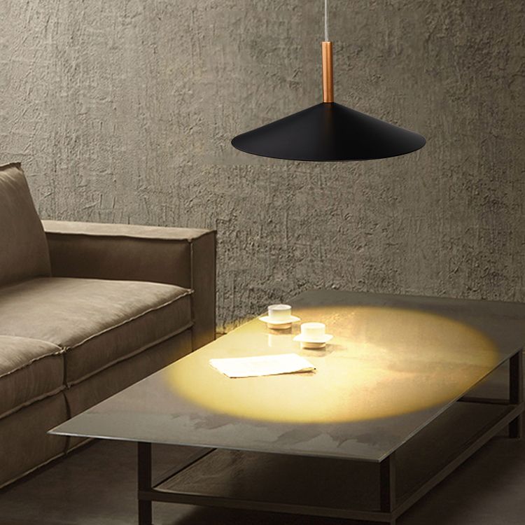 Cone Shape Hanging Lighting Postmodern Style Metal 1 Light Pendant Lamp for Bedside