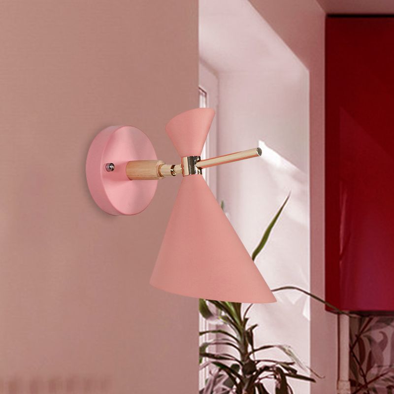 Hoekschaduw Wand SCONCE MACARON METAL 1 licht zwart/wit/roze/geel/groene wand sconce licht voor slaapkamer