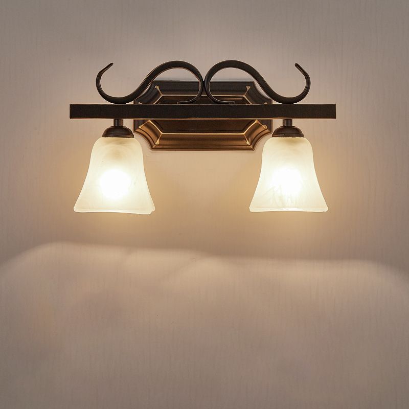 Lampada a forma di campana tradizionale a forma di lampada in vetro illuminazione montata in nero in nero